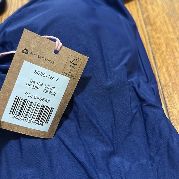 NWT Boden Navy U Bar One piece swimsuit vacation summer adjustable strap 8 - Picture 2 of 6